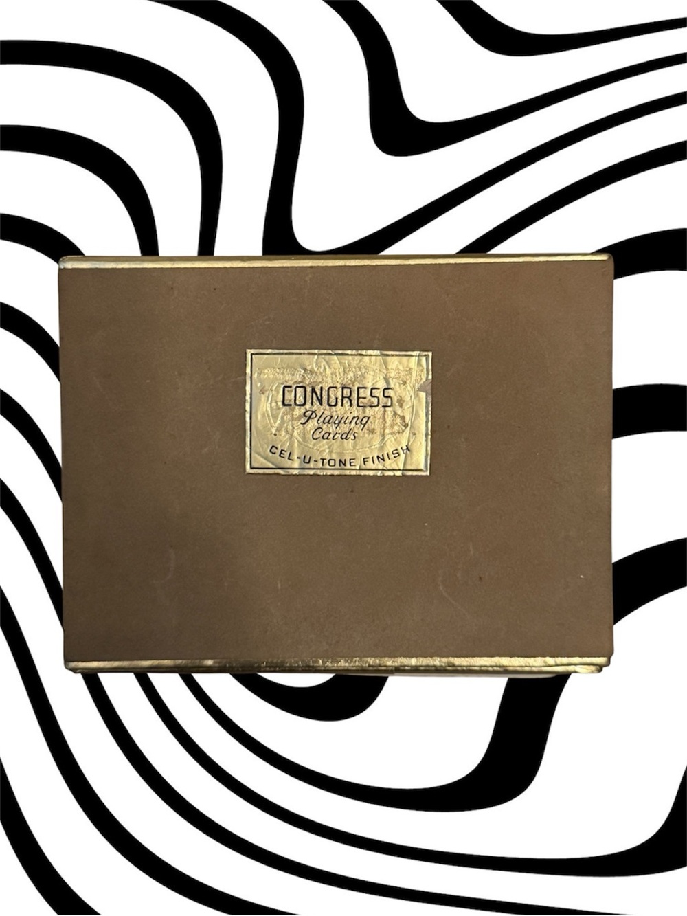 Vintage Congress Playing Cards in Brown Box with Gold Label